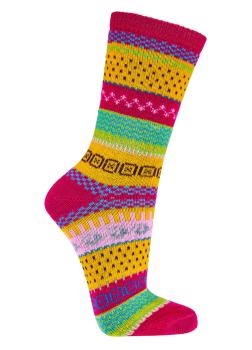 Preview: 2 Paar TippTexx 24 Hygge-Socken mit Wolle, knallige Farben